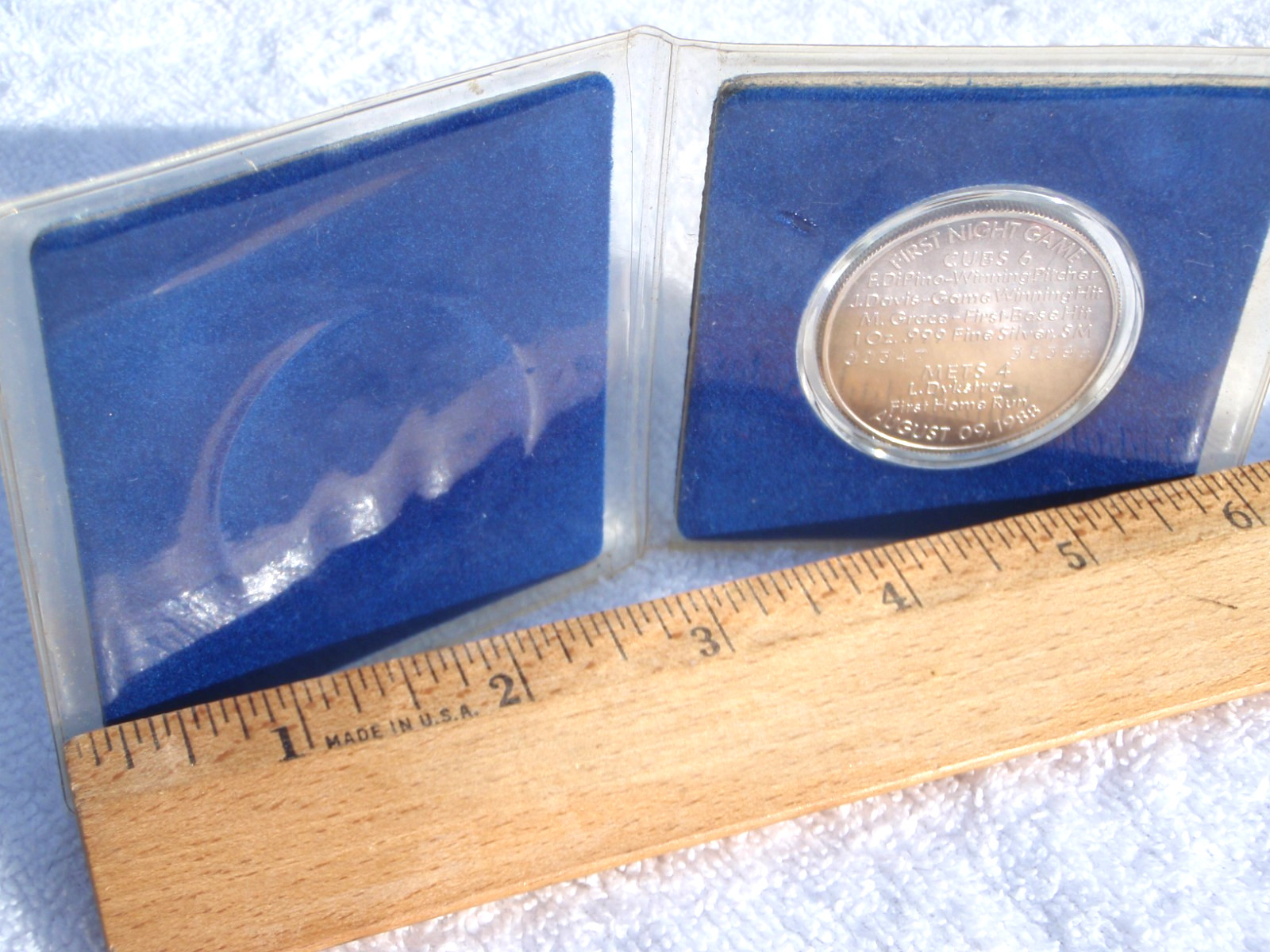 VTG:1st NIGHT GAME@ WRIGLEY FIELD CHICAGO CUBS 1 oz .999 SILVER COIN-AUG 9, 1988