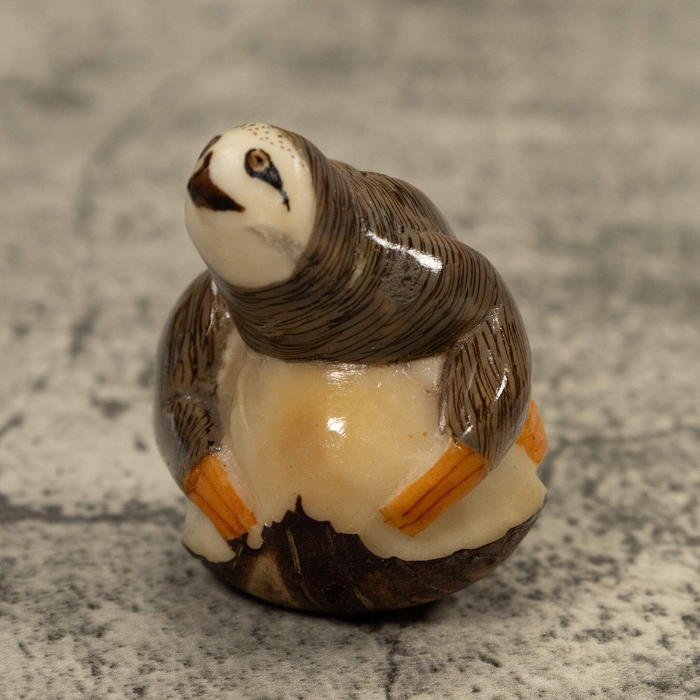 Brown Sloth Tagua Carving