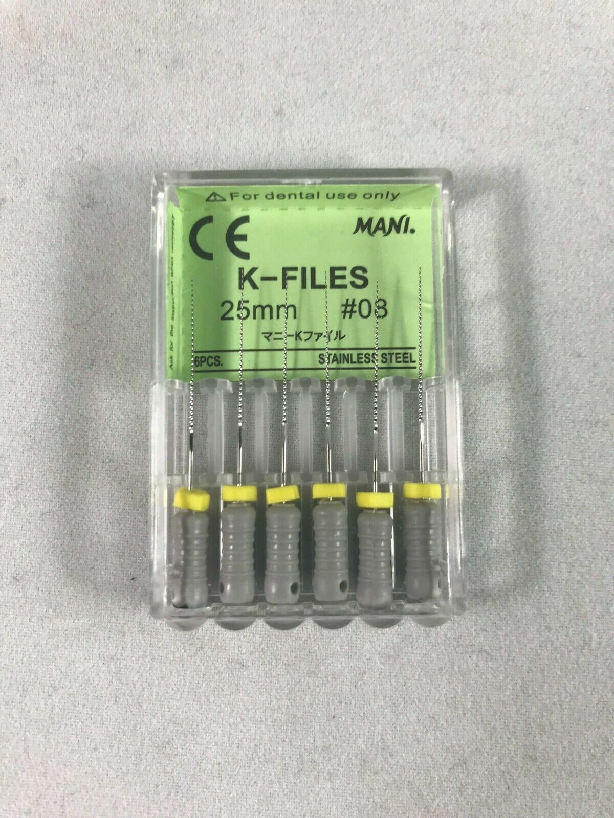 Mani Dental Root Canal Endo Stainless Steel K-files 25mm All Sizes 30 Files/pk