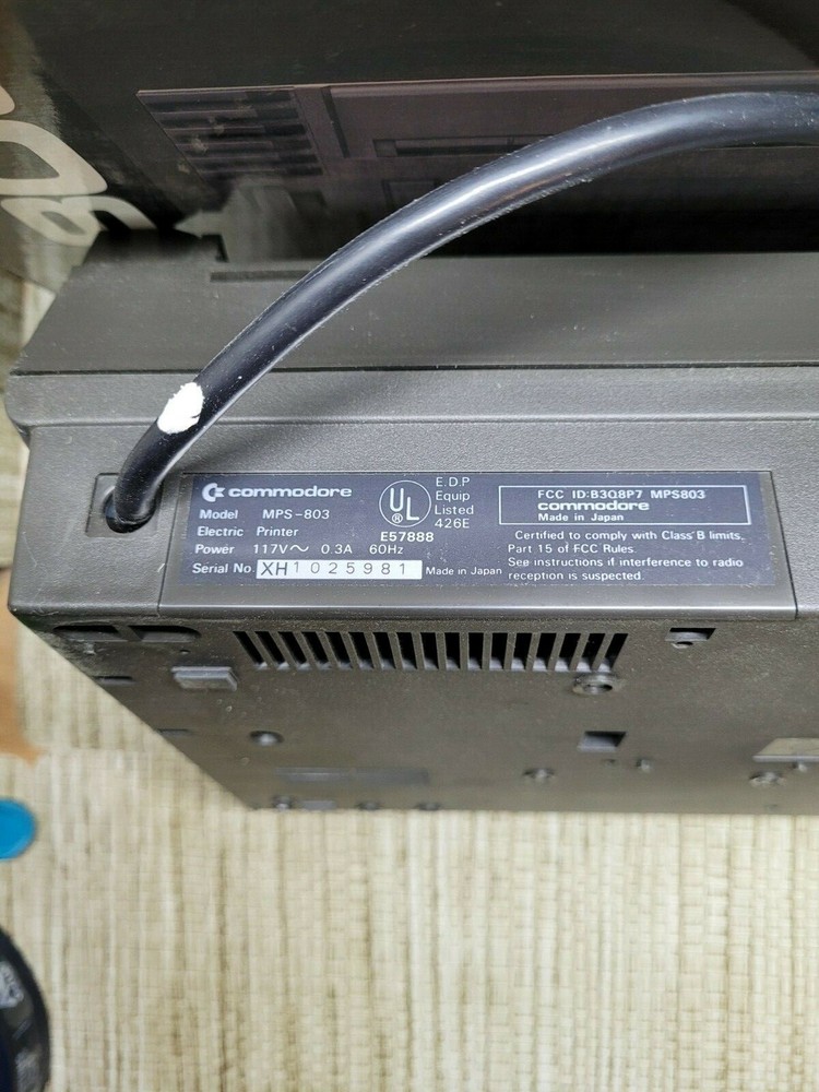 Commodore MPS-803 Dot Matrix Printer with Box UNTESTED POWERS ON