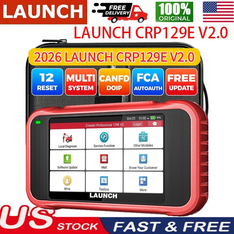 LAUNCH CRP129E V2.0 OBD2 Scanner Engine ABS SRS Code Reader Car Diagnostic Tool