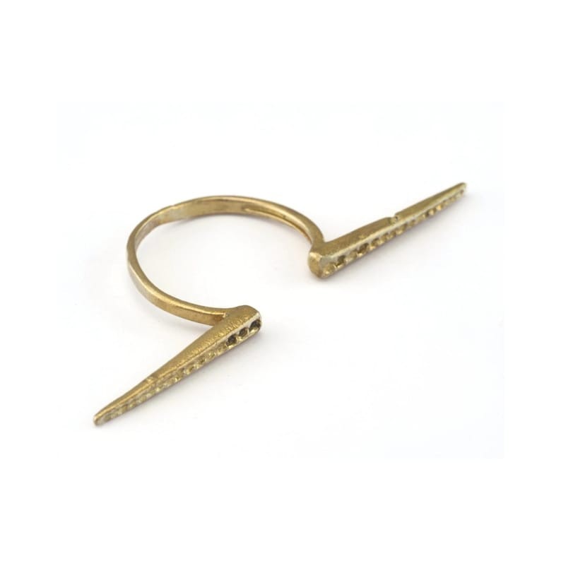 3 pcs Ring Adjustable Ring Raw brass (18mm 8US inner size - Adjustable ) 2691