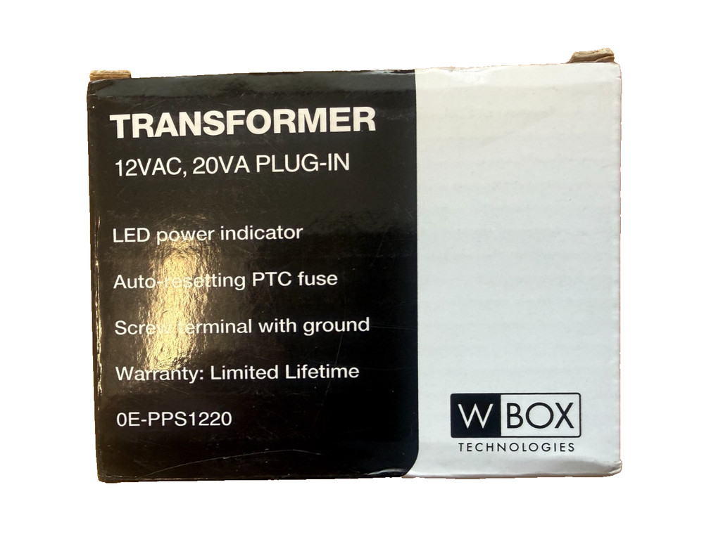 WBOX 0E-PPS1220 12VAC 20VA Plug-In Transformer
