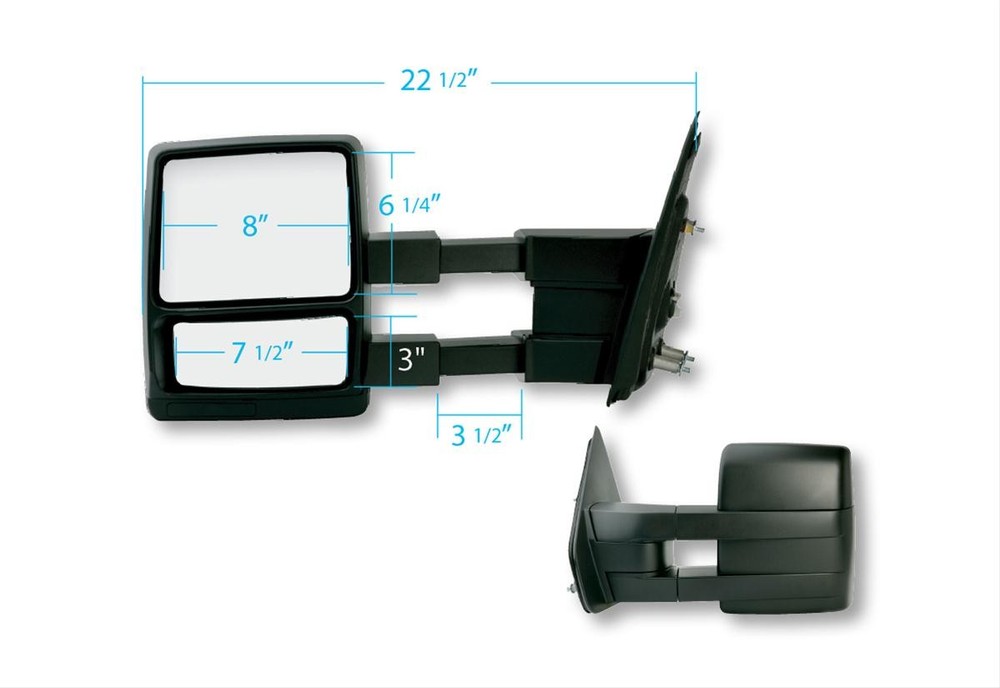 K-Source Side Mirror OE Replacement Manual Foldaway Extendable Ford F150 Pair