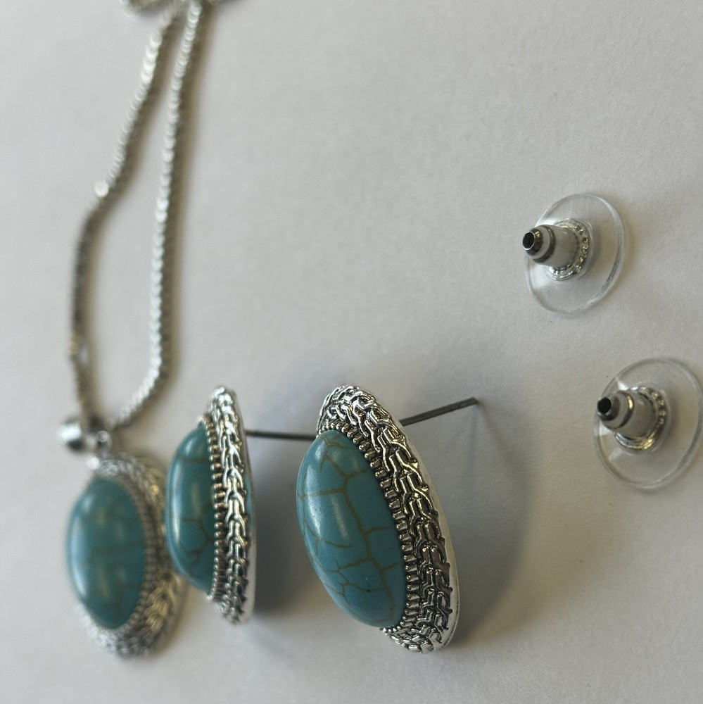 DIY Turquoise Necklace and Earrings Set