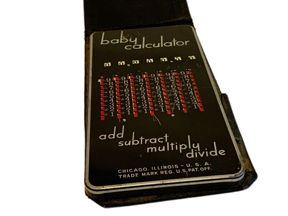 Vintage Manual Baby Calculator USA Made Basic Math Functions Classic Design