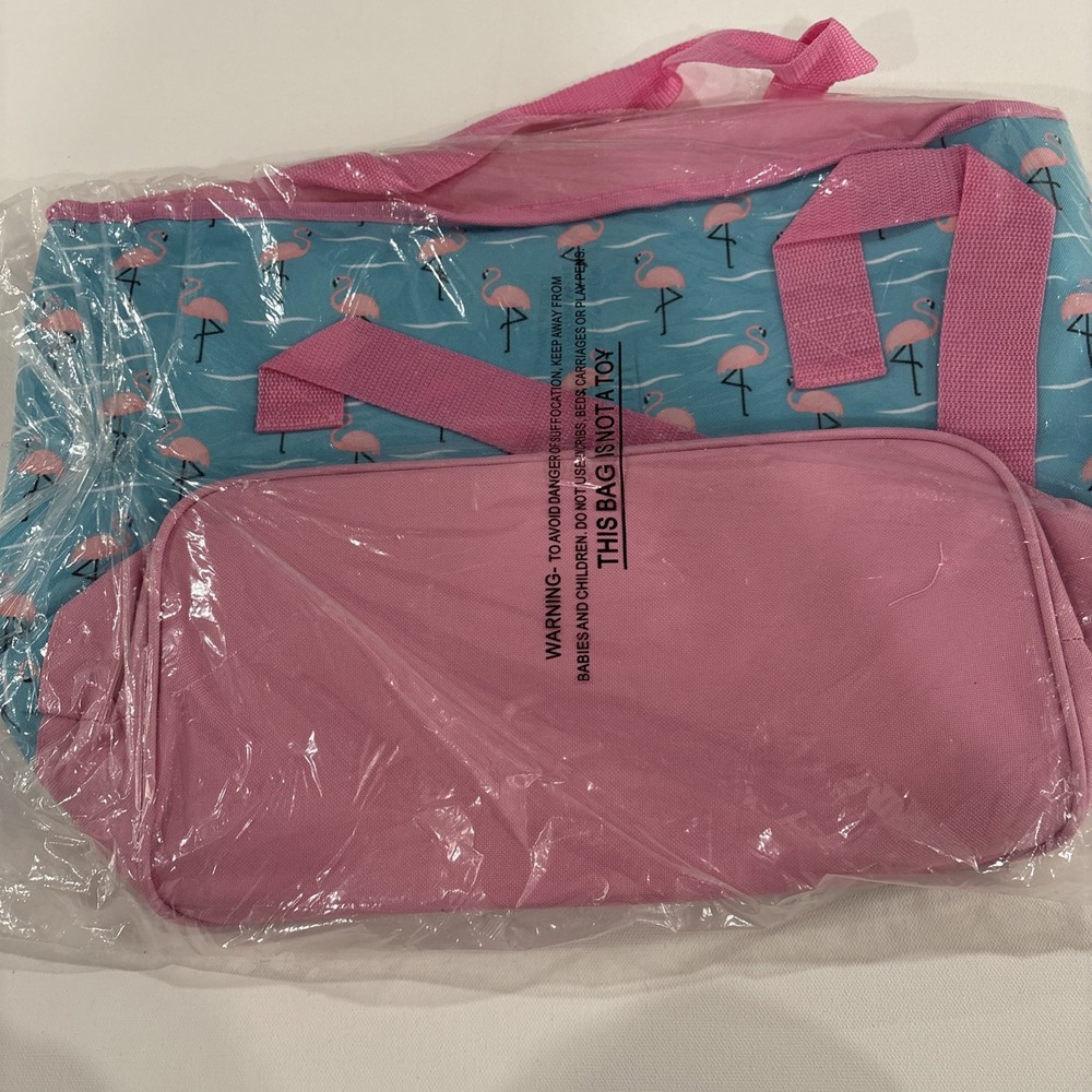 Flamingo Print Insulated Tote Bag