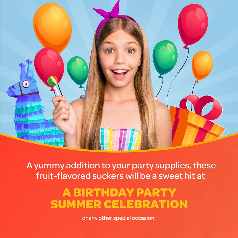 Fruit Lollipops - 2 Pound Bulk Pack (80 Count) - Assorted Fruit Flavored Hard Ca