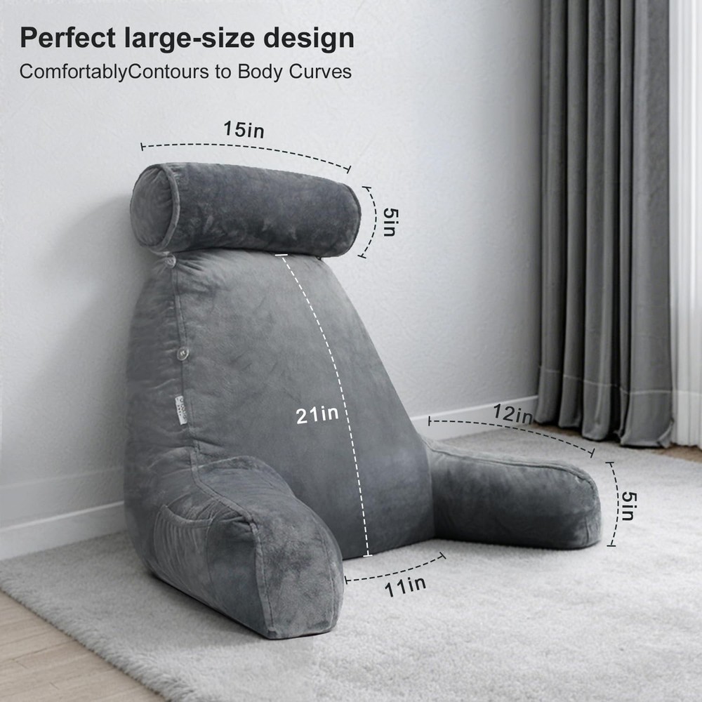Comfy Back Support Pillow with Side Pocket & Handle