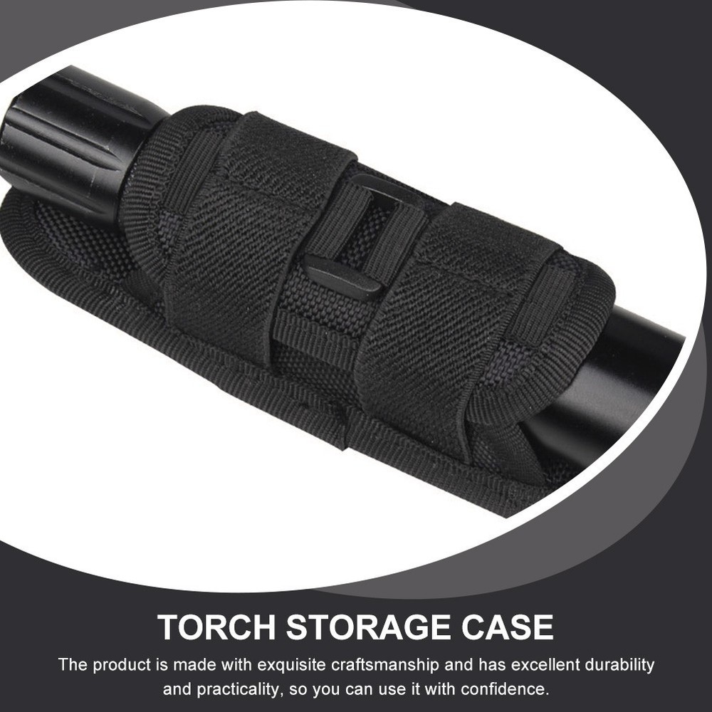 Outdoor Flashlight Pouch Rotatable Belt Clip Nylon Torch Protector