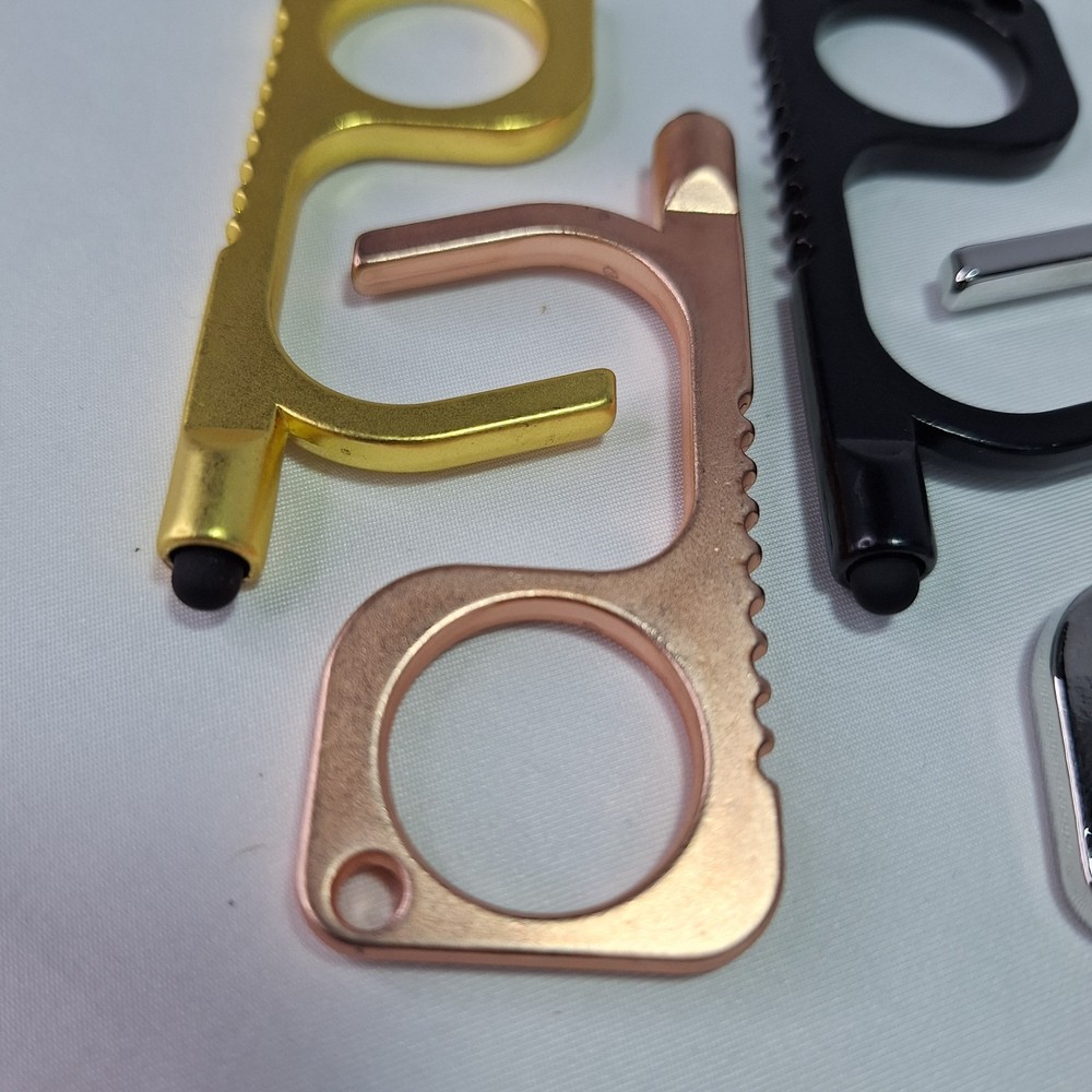 Non-Touch Door Opener Germ Key Tool Hook Keychain Clean Hands 4 - Pack