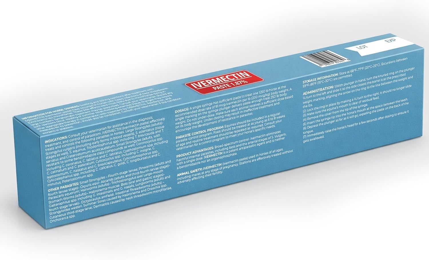 4 Pack New Paste Horse Dewormer Apple Flavor Exp 1/28 Free Shipping USA Bullicks