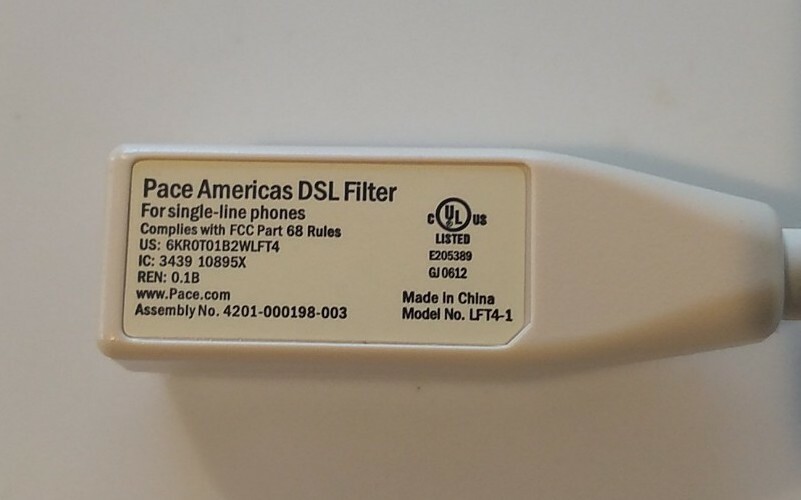 Pace Americas dsl filter LFT4-1