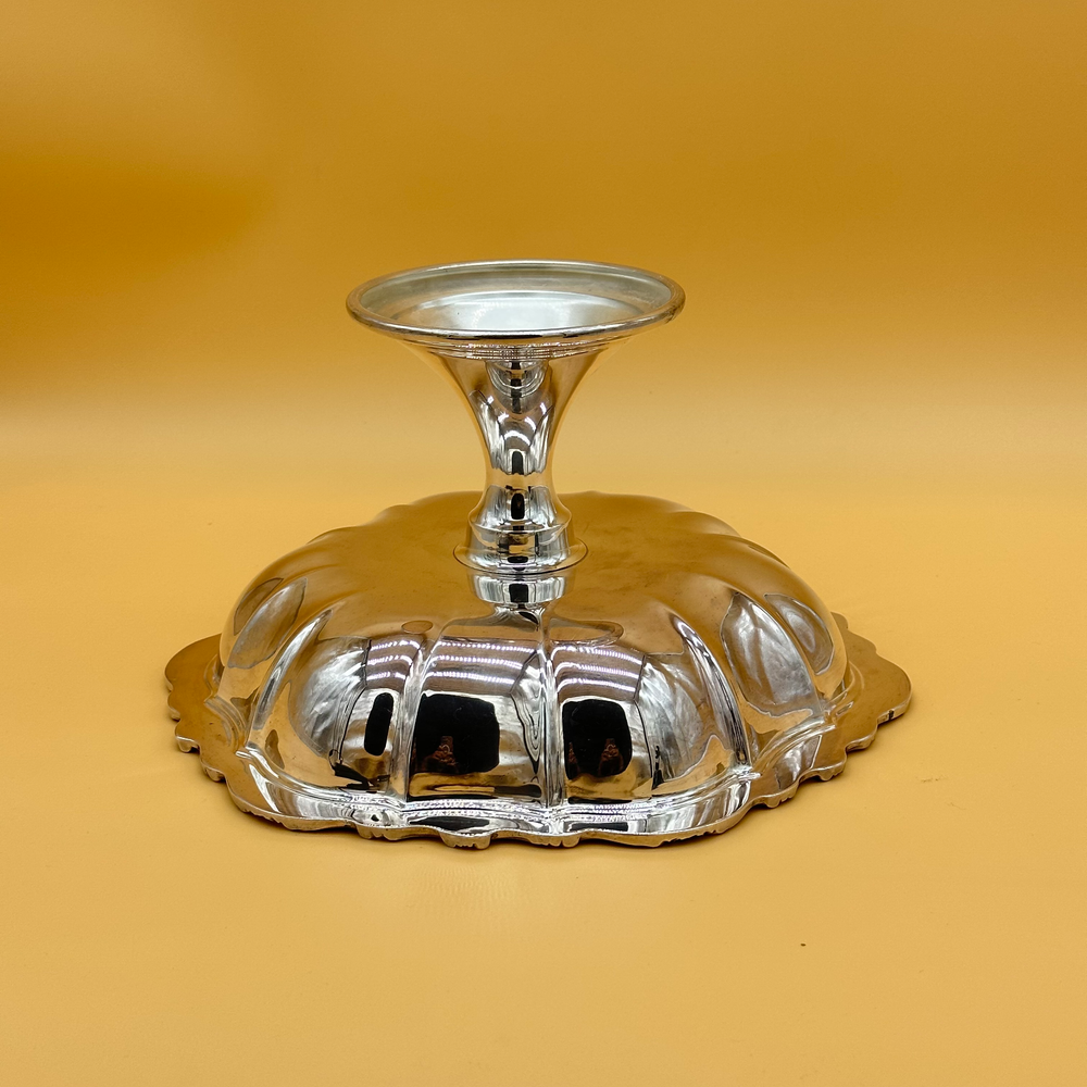 Vintage Silver Plated Large Compote 10.5" 2.4lbs Rose Swirl Pattern