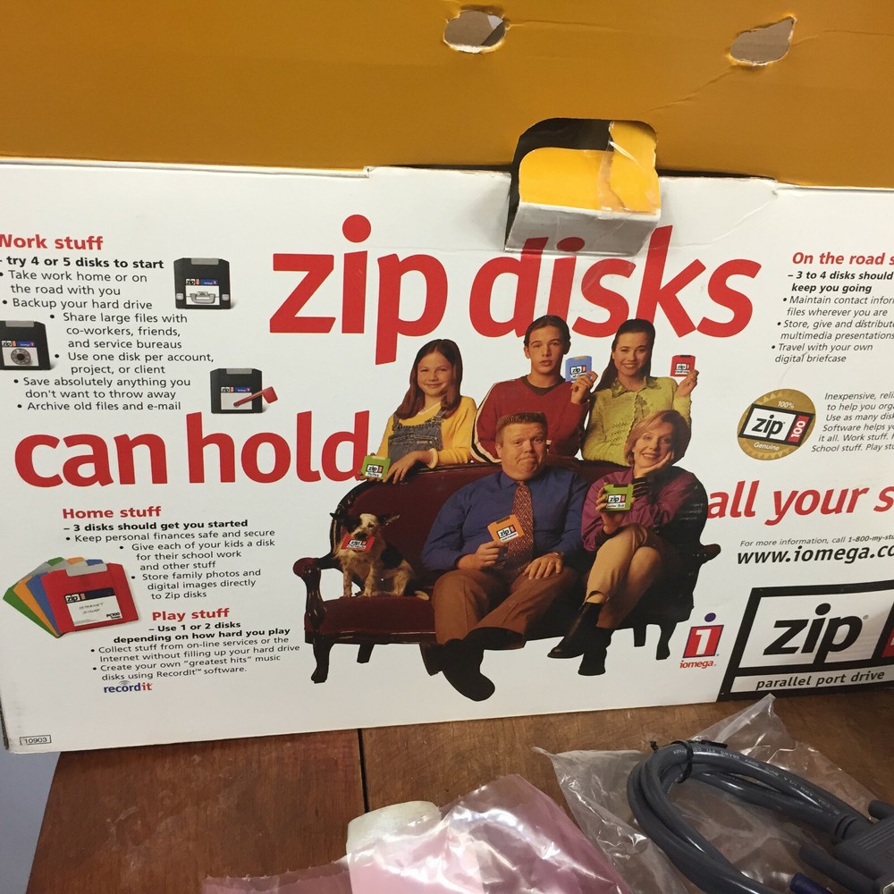 Vintage Computer Blank Storage Floppy Zip Drive Windows Microsoft Port Parallel