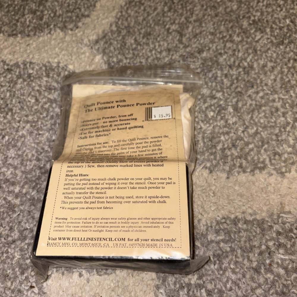 New Sealed Hancy Quilt Pounce Marking Tool
