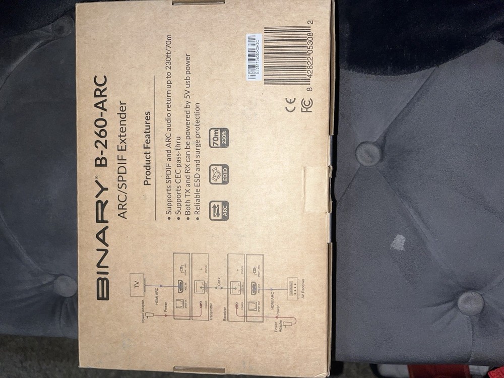 BINARY B-260-ARC AUDIO RETURN EXTENDER FOR HDMI ARC & SPDIF IN - (NEW-OPEN BOX)