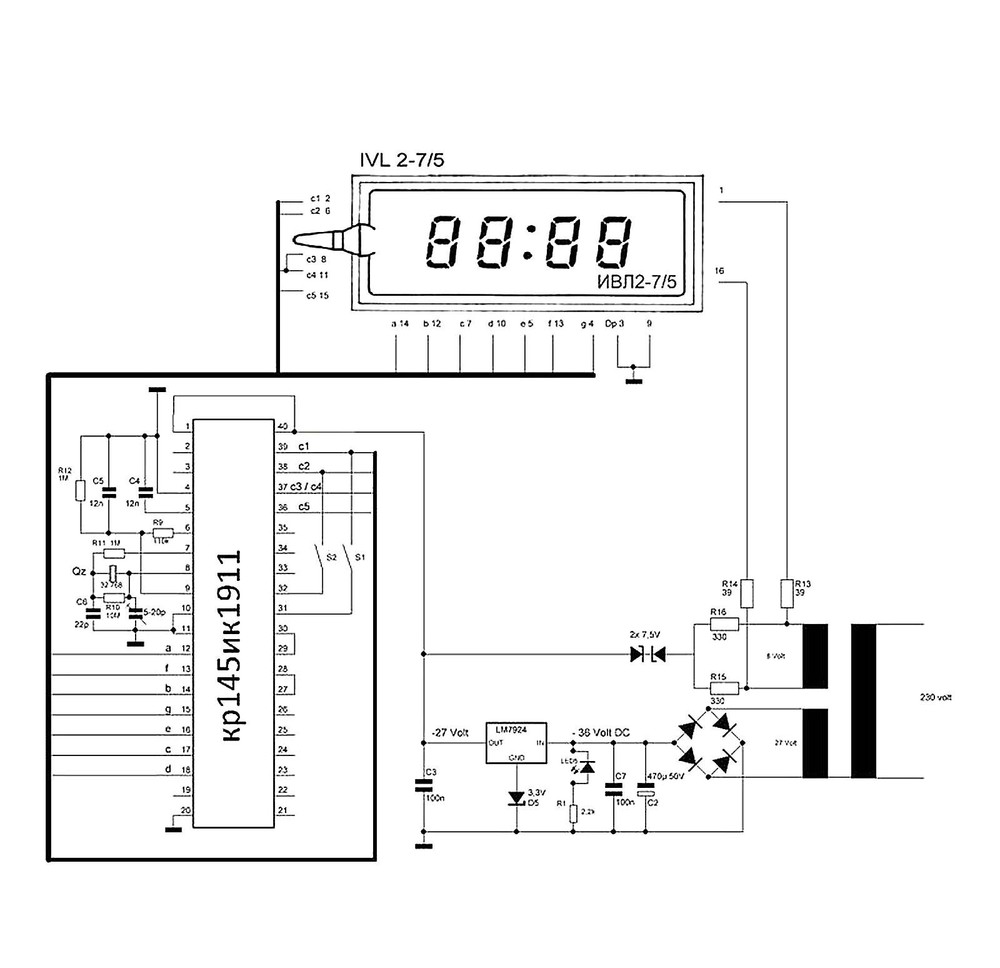 Chip for VFD Nixie Clock Display Driver IC KR145iK1911 USSR