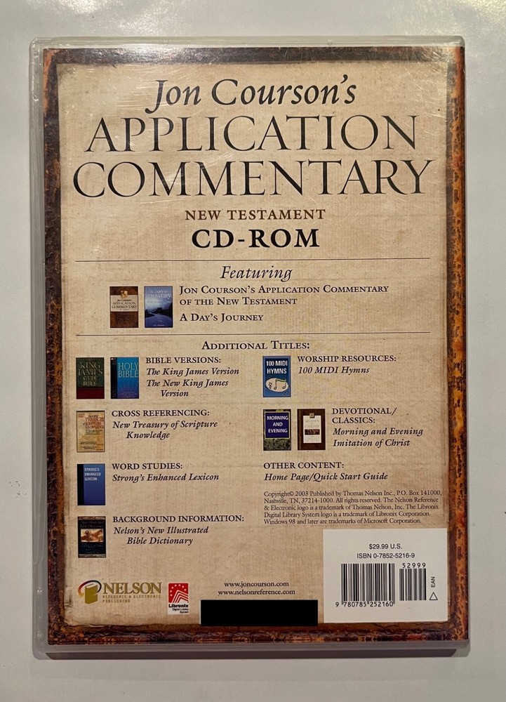 Jon Courson's Application Commentary: New Testament CD-ROM PC CD Bible Journey
