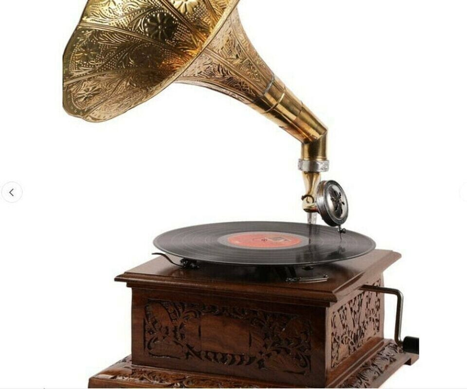 Antique Gramophone Fully Functional Working Phonograph win-up record player Gift