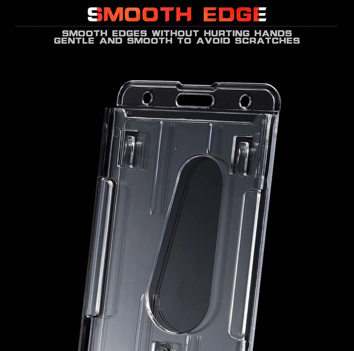 5 Pack ID Badge Holder Vertical Hard Plastic Card Holders - Work Airline Cruise