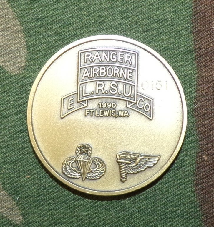 US Army 14th Military Intelligence Bn E Co LRSU Serial #'d Challenge Coin