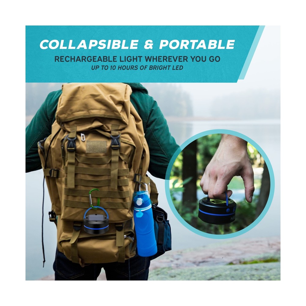 KIZEN Solar Lantern - Collapsible LED Camping Lantern - Rechargeable Solar - ...