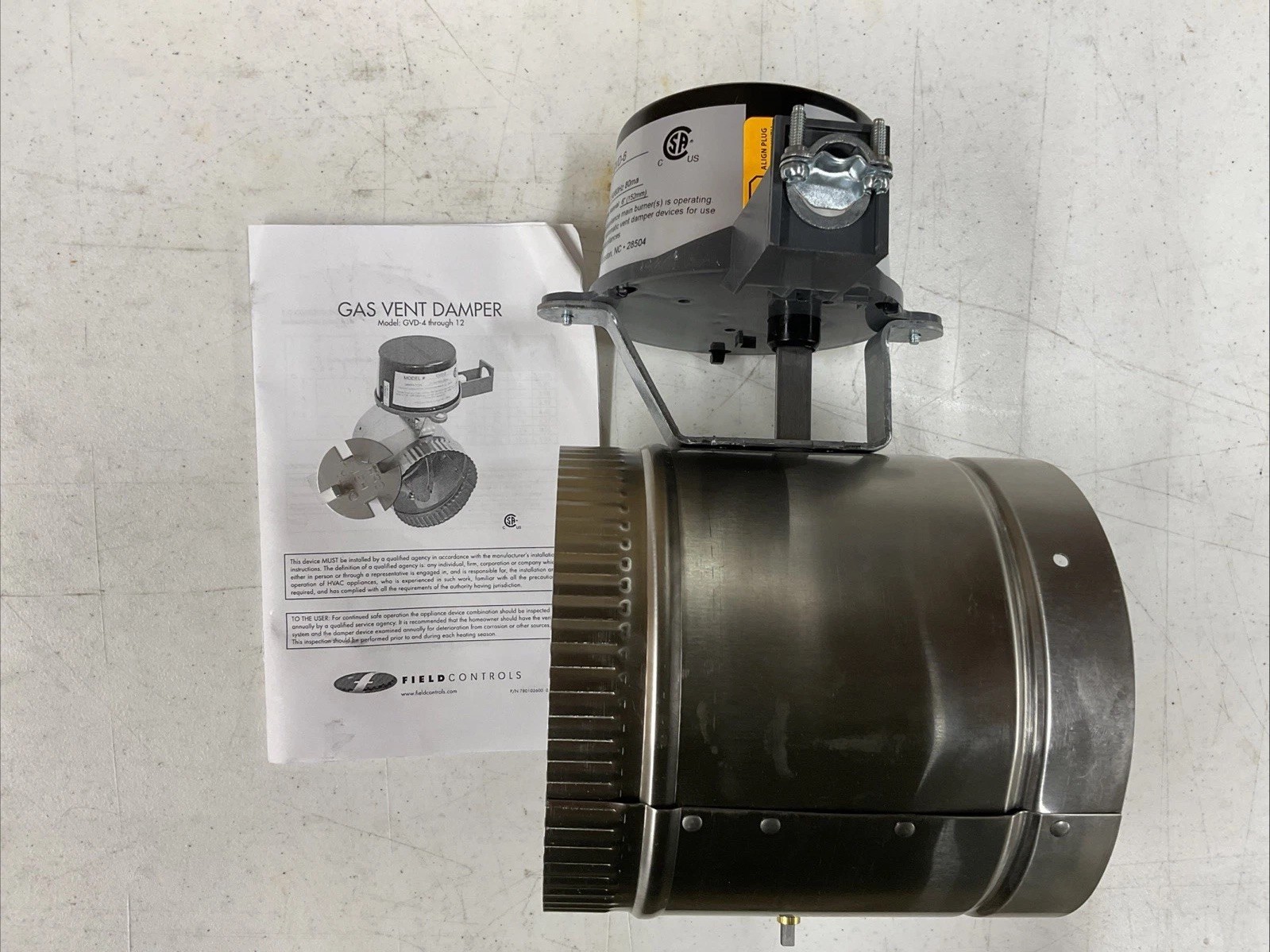 NEW FIELDCONTROLS GVD-6” Gas Vent Damper