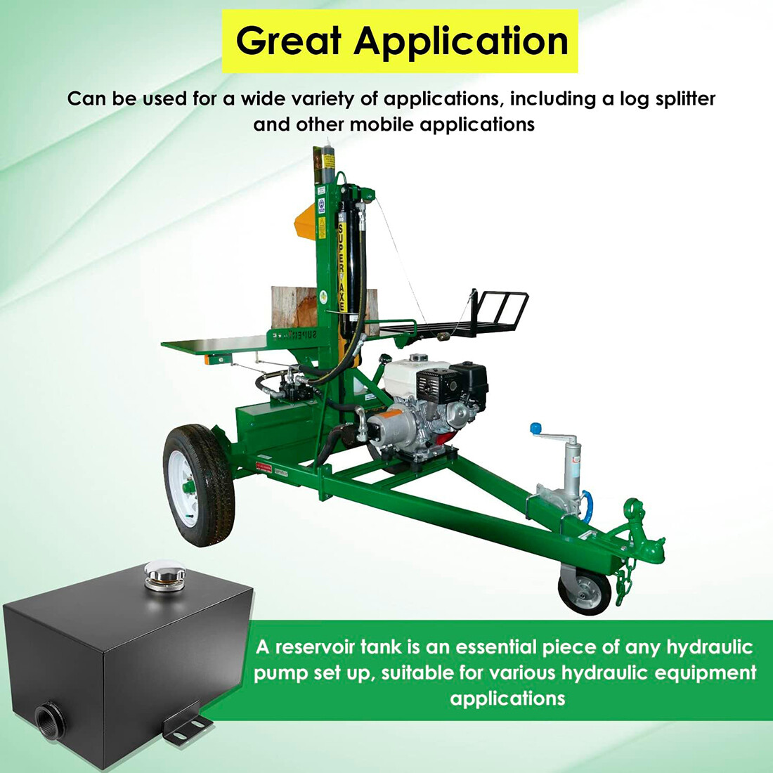 5 Gallon 14 Gauge Steel Hydraulic Fluid Reservoir Tank 1.5" Inlet 0.75" Outlet