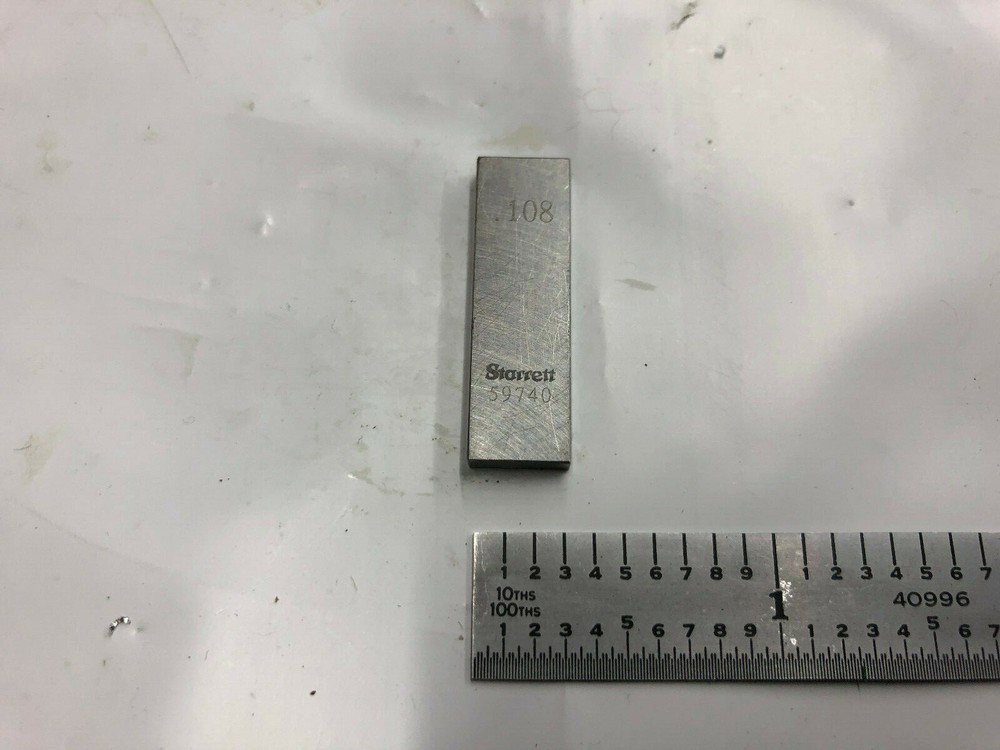 .108 Starrett Rectangular Steel Gage Gauge Block.