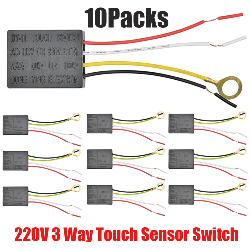 10PC 220V 3 Way Touch Sensor Switch Desk light Parts Touch Control Sensor Dimmer