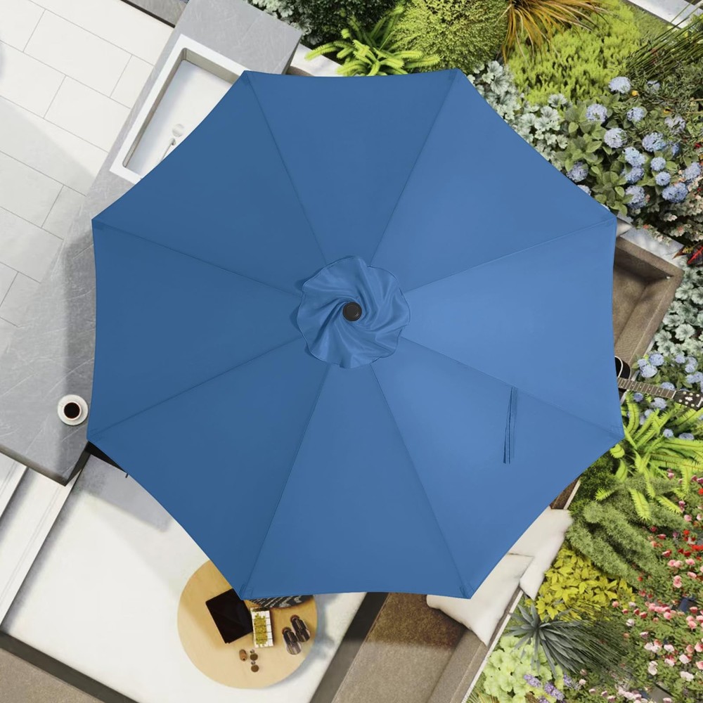 MASTERCANOPY Patio Umbrella 9 ft Replacement Canopy for 8 9FT, Dodger Blue