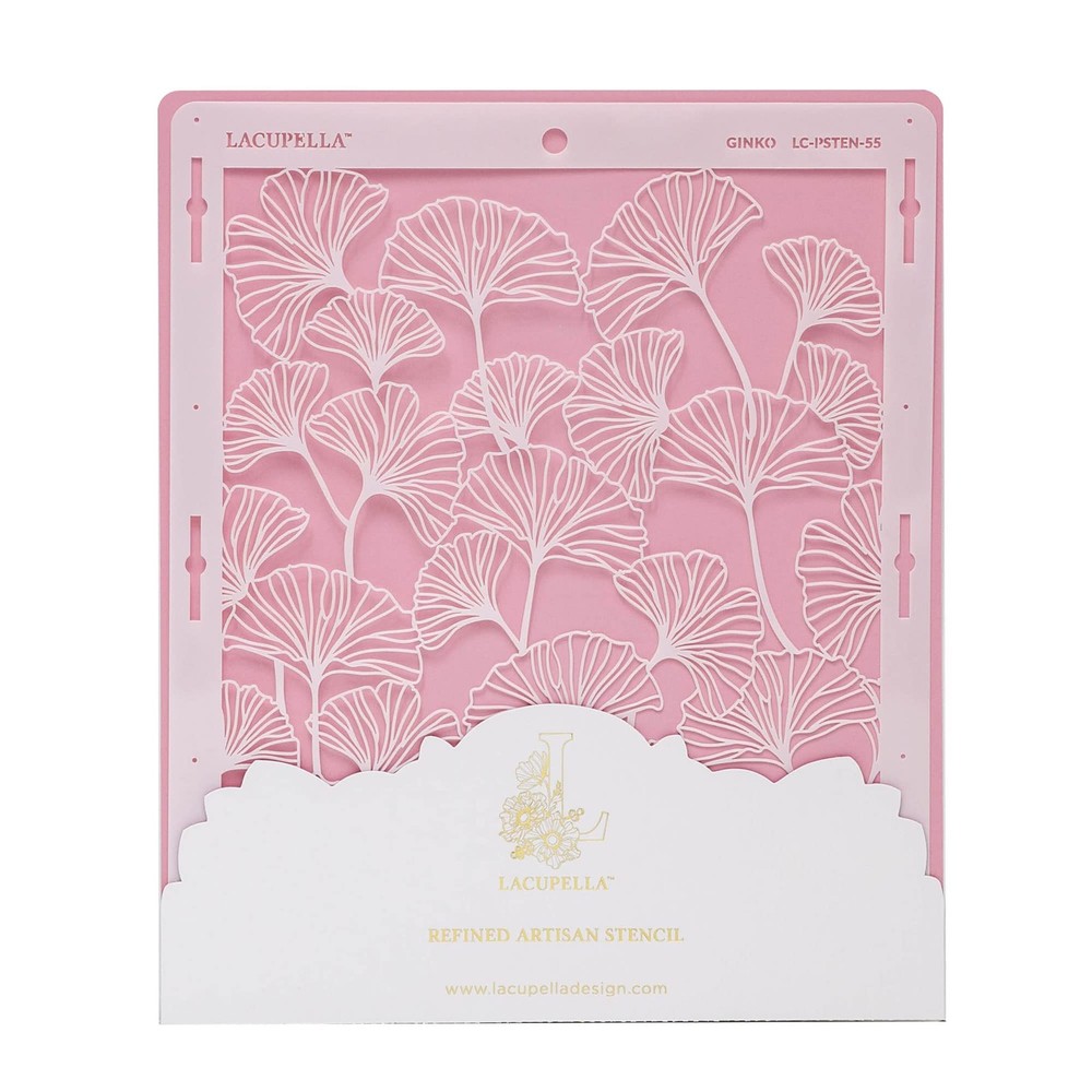 Large Cake Decorating Stencil Ginko Ginkgo Leaves Pattern