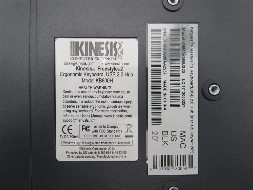 Kinesis Freestyle 2 KB800HMBUS Ergonomic Split Keyboard