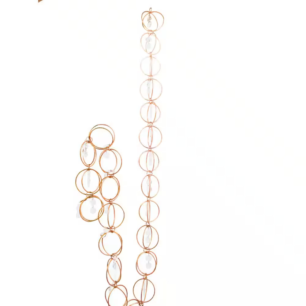 Rain Chain Copper Colored Loop Design for Gutters and Downspouts