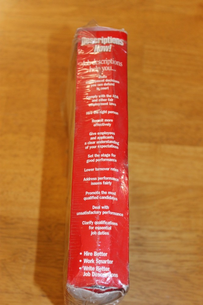 Descriptions Now! 4.0 w/ Manual PC CD Write Effective Job Descriptions !