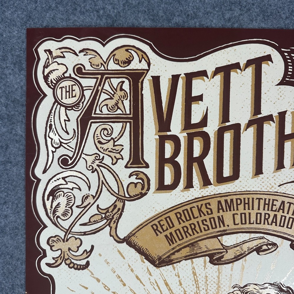 Avett Brothers Red Rocks Colorado 2012 Poster #111/300 Signed By Justin Helton
