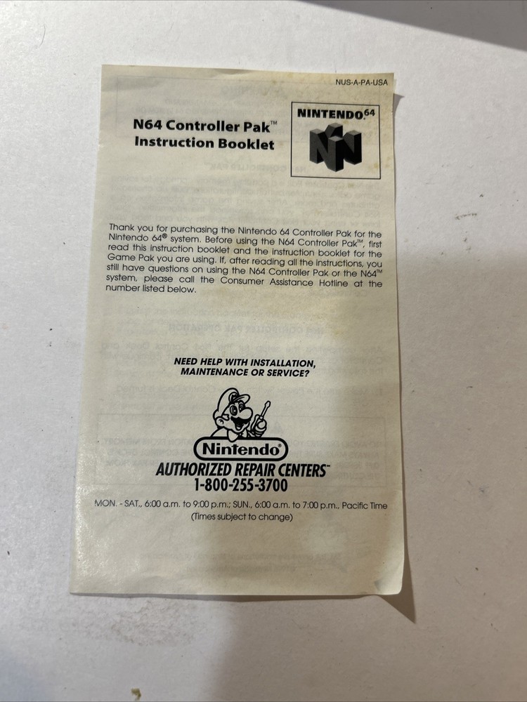 Nintendo 64 Memory Pak CIB