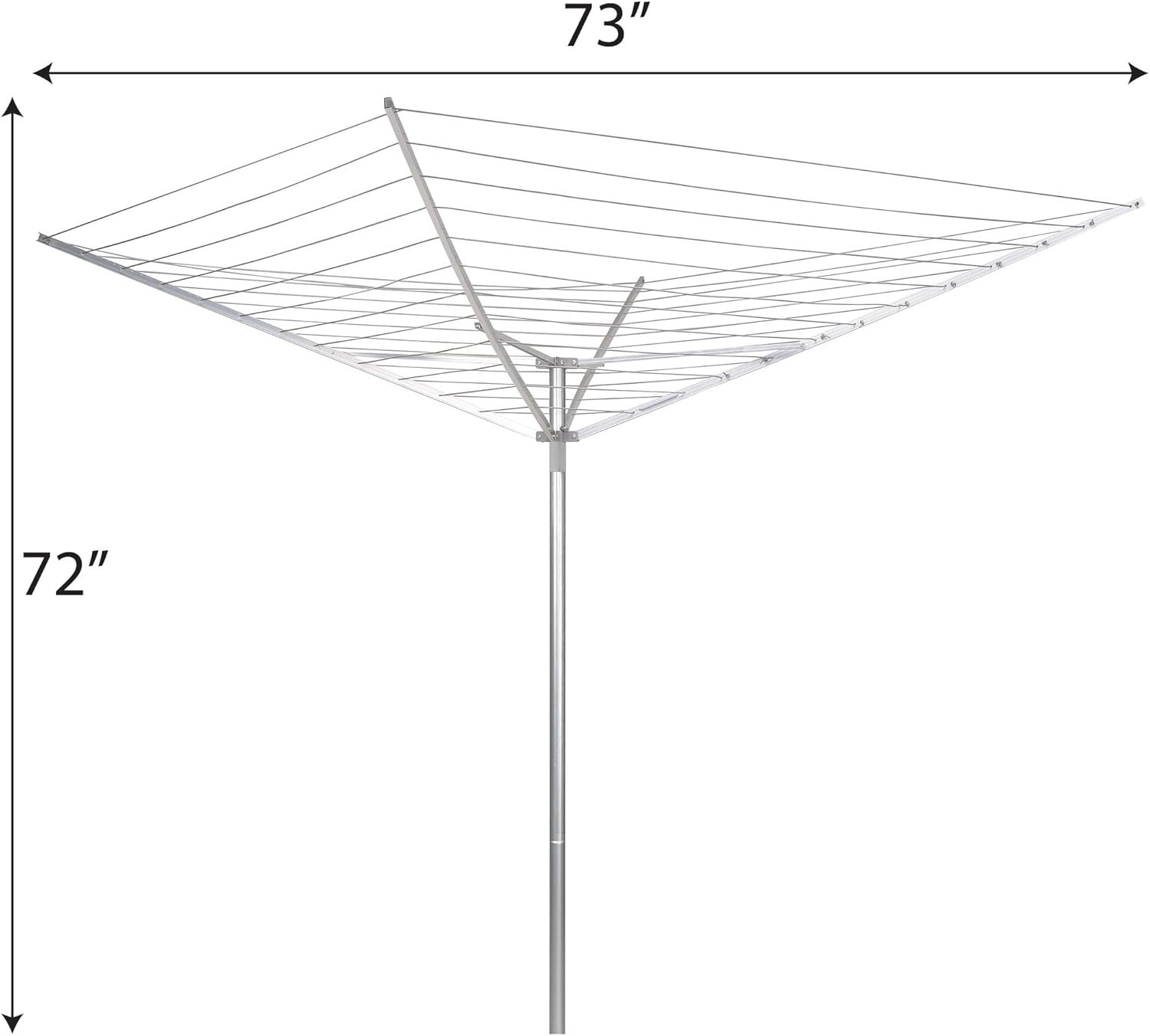 17120-1 Rotary Outdoor Umbrella Drying Rack Aluminum Arms & Steel Post 12-Lines