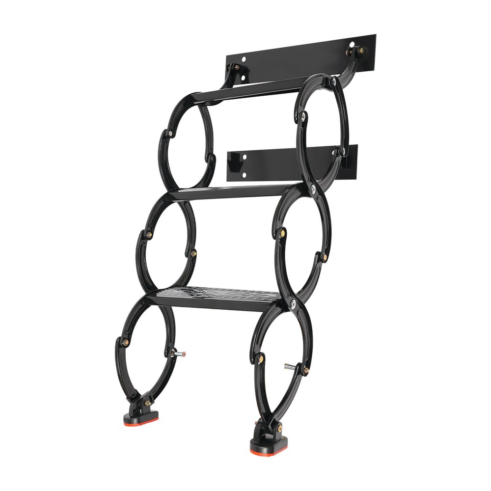 3 Steps Wall Mounted Attic Ladder, Pull Down Telescoping Step Ladder 300kg Load