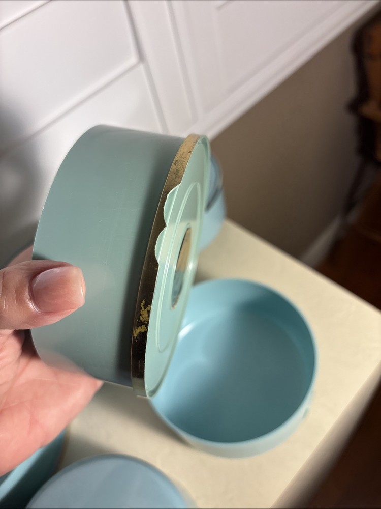 5 Five Elizabeth Arden Blue Grass Dusting Powder Empty Container 1934 Plastic