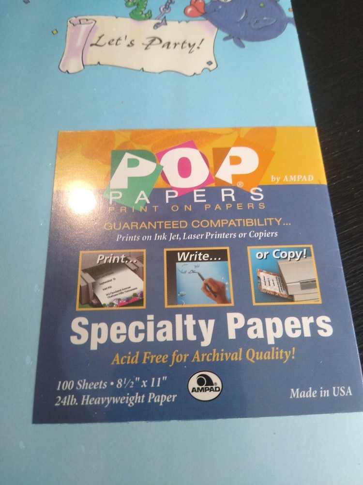 "POP" Specialty Papers “Sea Party” Bordered Printer Paper 100 Count