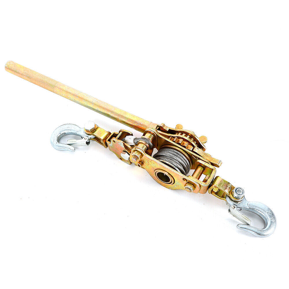 2 Ton Heavy-Duty Hand Puller with Ratchet and Double Hooks, 4400LB Capacity