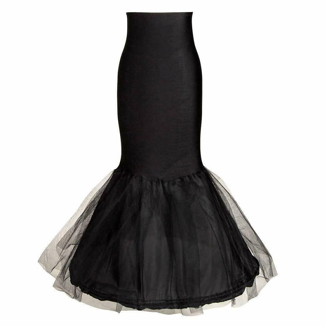 Women's Mermaid Fishtail Crinoline Petticoat Floor Length Wedding Underskirt