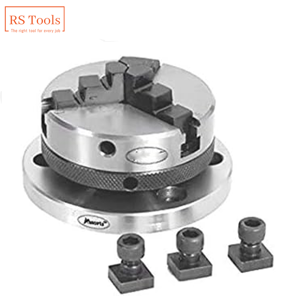 4" 100mm Tilting Rotary Table And 65 mm Self Centering Chuck +Back Plate & Tnuts