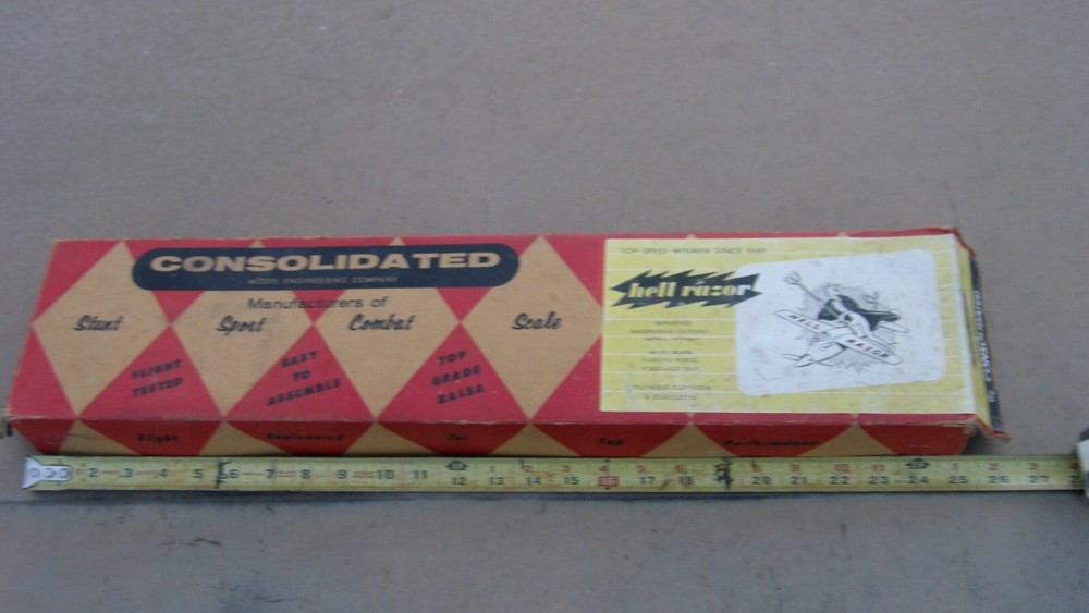 Consolidated Hell Razor Gas/Nitro Model Airplane Empty Box w/ Instruction Sheet