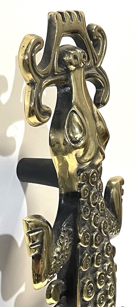 Vintage Brass And Metal Crocodile Door Pull Handle