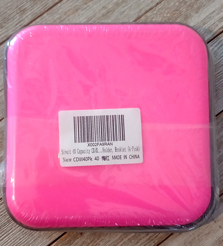 Siveit Pink CD Case, 40 Capacity CD/DVD Hard Case Holders Wallet