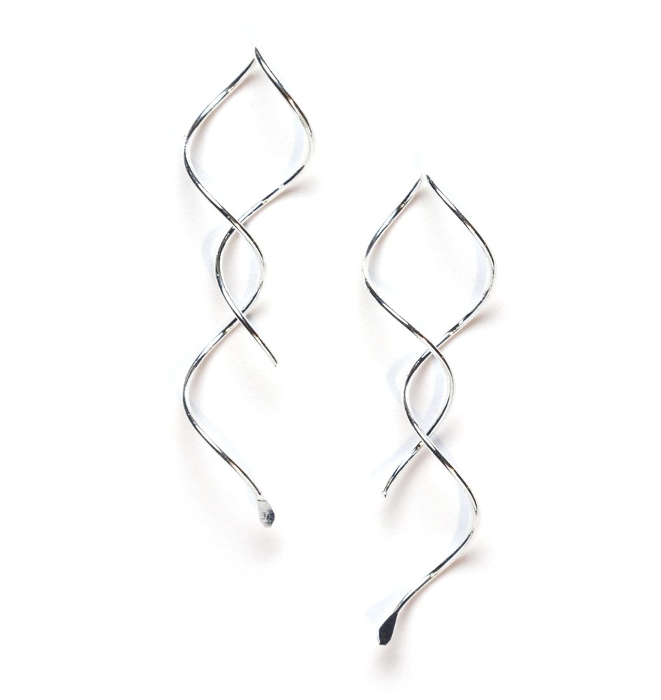 Spiral Threader Earring, Sterling Silver Dangle Earring