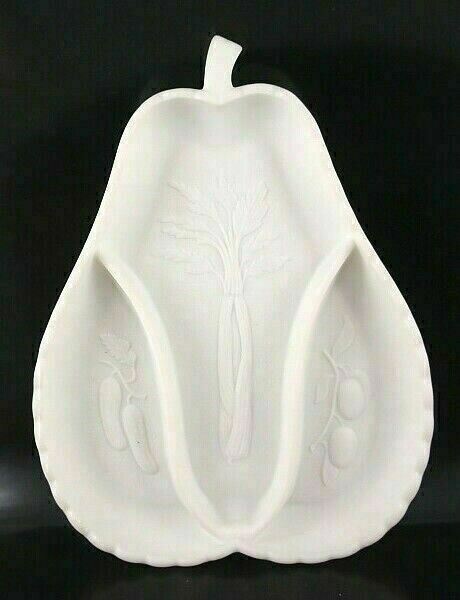 Imperial Glass Doeskin Pear Shaped Divided Vegetable Tray